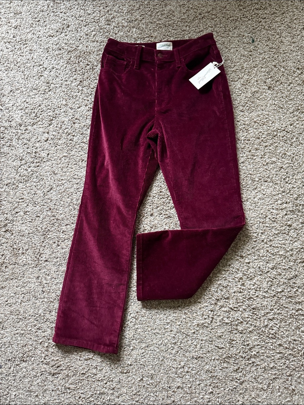 NWT Universal Thread High Rise Ankle Burgundy Corduroy Boot Cut Pants